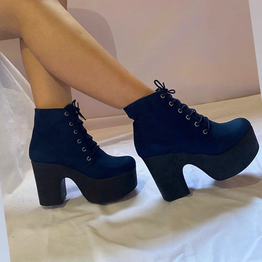 Botin de Mujer Azul Alto (BA51.Az)