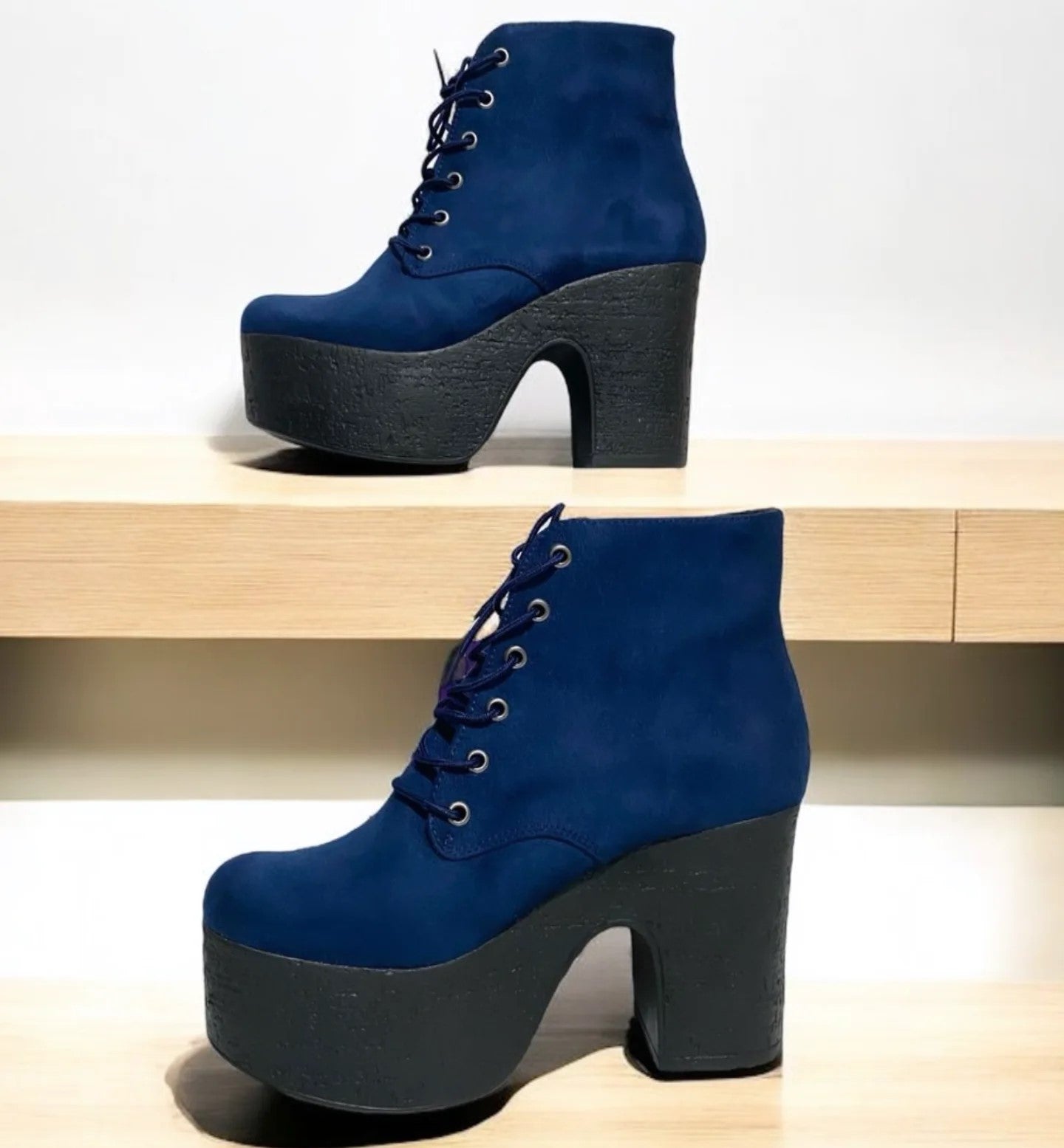 Botin de Mujer Azul Alto (BA51.Az)