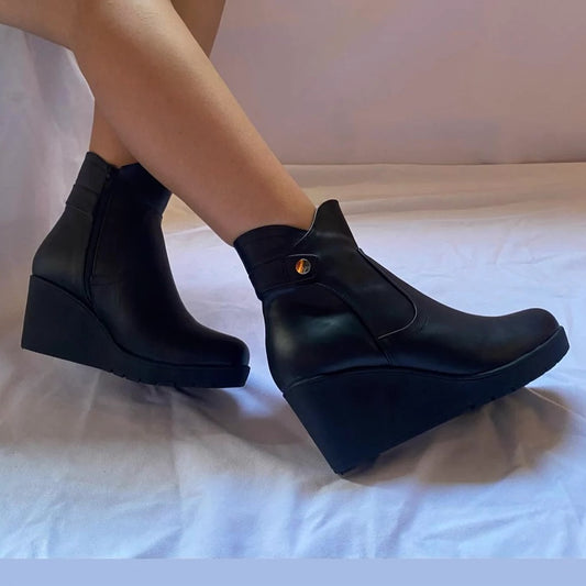 Botin de mujer negro Cuña (BA61.N)