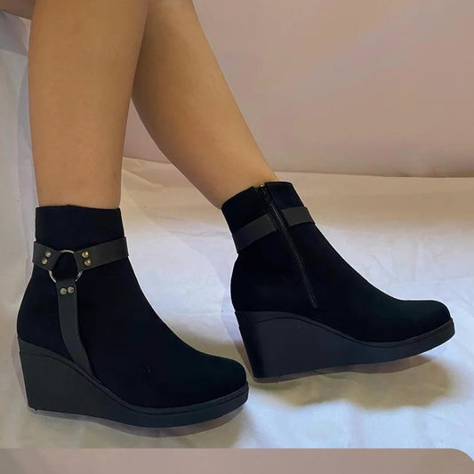 Botin de mujer negro Cuña (BA63.N)
