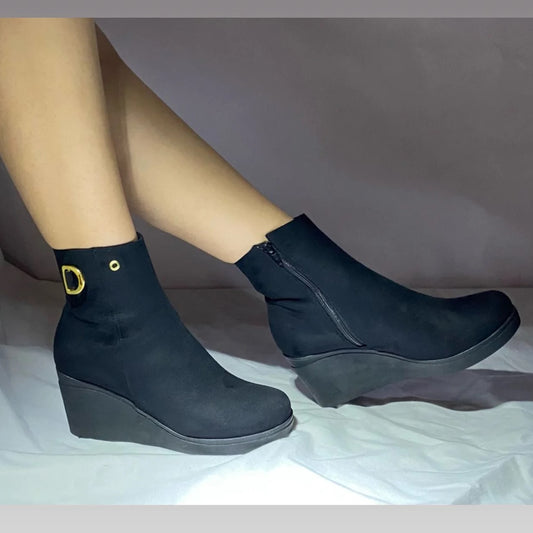 Botin de mujer negro Cuña (BA65.N)