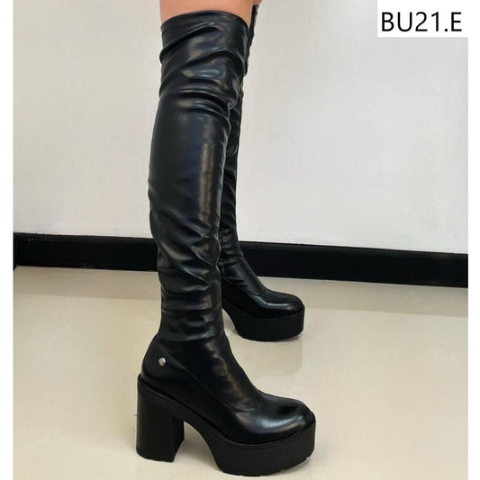 Bucanera de Mujer Taco alto Negro (BU21.E)