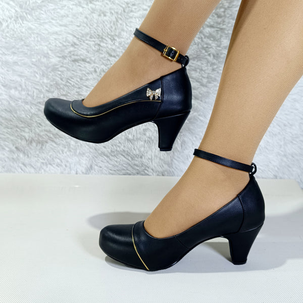 Zapatos de mujer bajitos negro(E5.N)