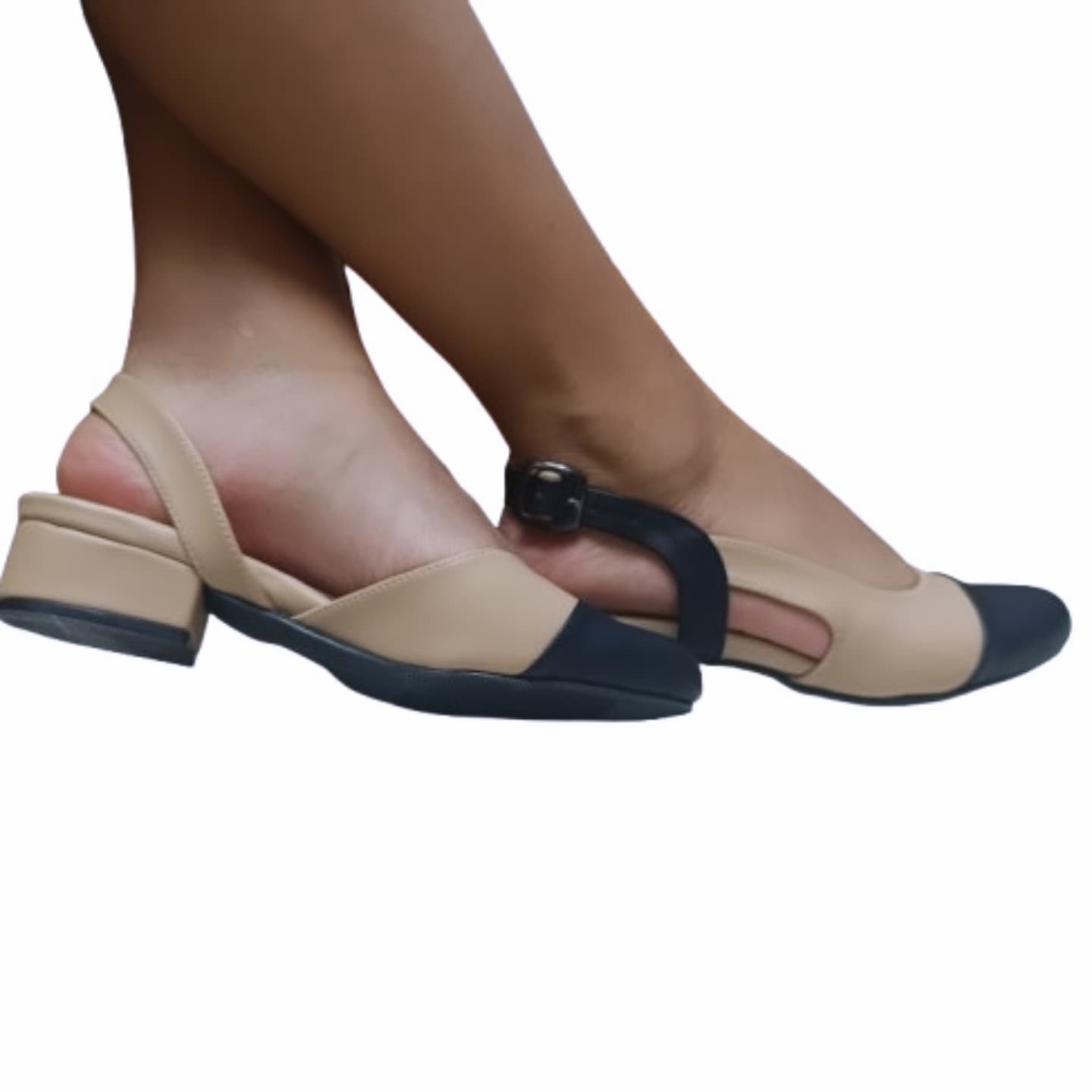 Zapato mujer blanco talon abierto (E23.BE)