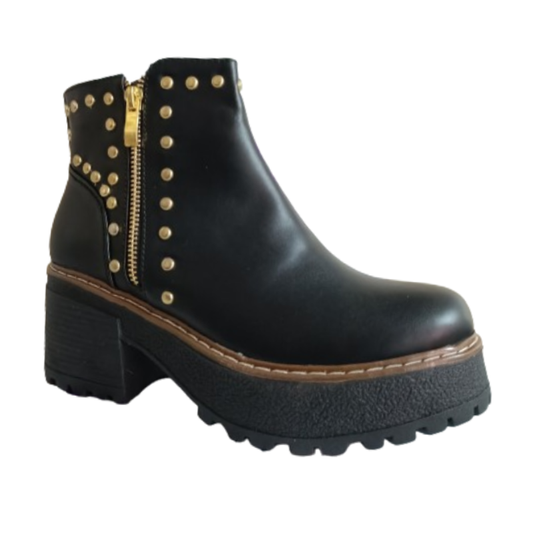 Botin de Mujer Negro  Tachas (BA3.ND)