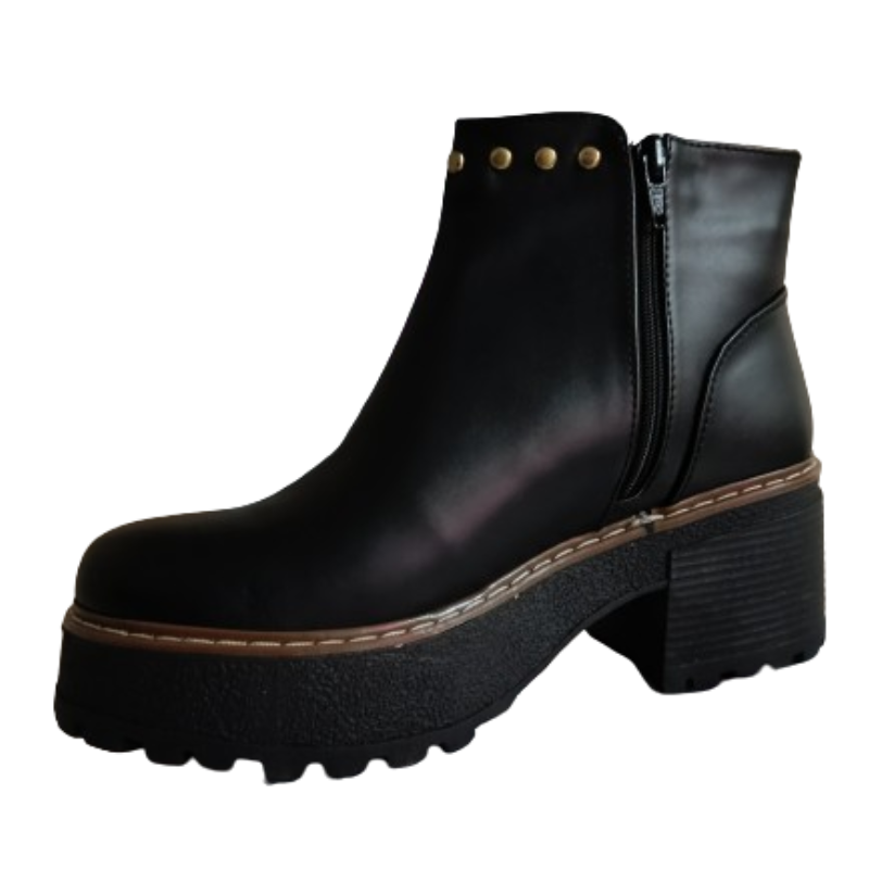 Botin de Mujer Negro Tachas (BA3.ND)