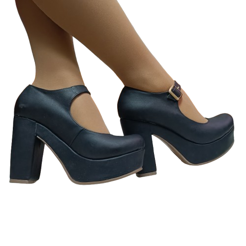 Zapato de mujer taco alto negro (SL41.EC)