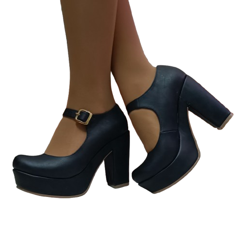 Zapato de mujer taco alto negro (SL41.EC)