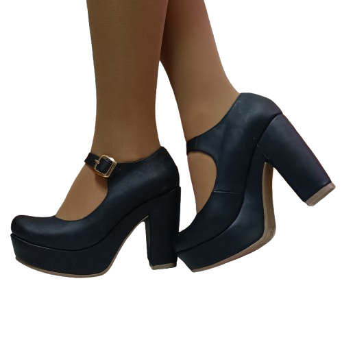 Zapato de mujer taco alto negro (SL41.EC)