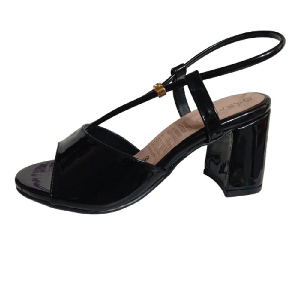 Sandalia alta negra charol (SL86.H)