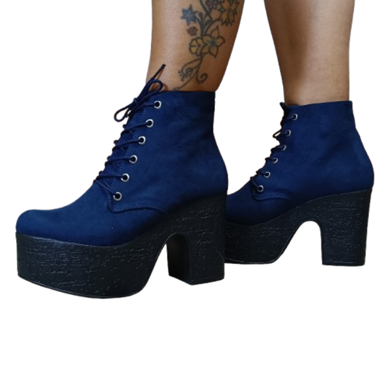 Botin de Mujer Azul Alto (BA51.Az)
