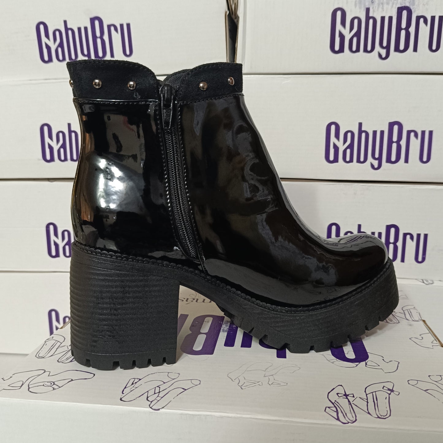 Botin de Mujer Negro Charol (BA44.H)
