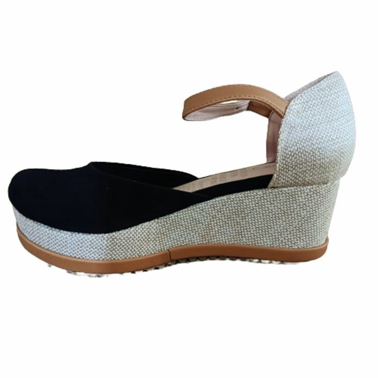 Sandalia negra panchita tobillo (SL81.N) - Gabybru Calzados