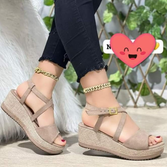 Sandalia baja cafe tiritas (SL72.PA) - Gabybru Calzados