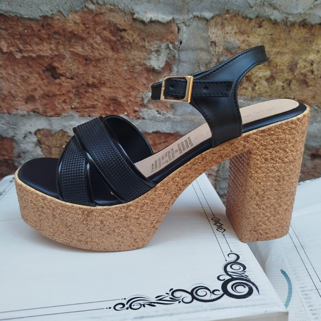 Sandalia de Mujer Alta Negra (SL141.N)