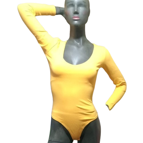 Bodys Mostaza de Mujer cuello en V