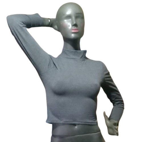 Crop Manga Larga Gris de Mujer
