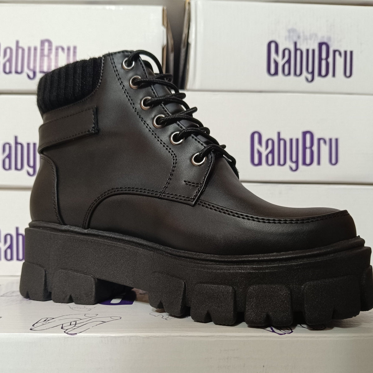 Botin de Mujer Negro (BA54.Ec) - Gabybru Calzados