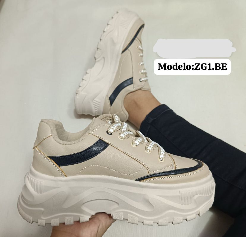 Zapatillas Plataforma Beige (ZG1.Be) - Gabybru Calzados
