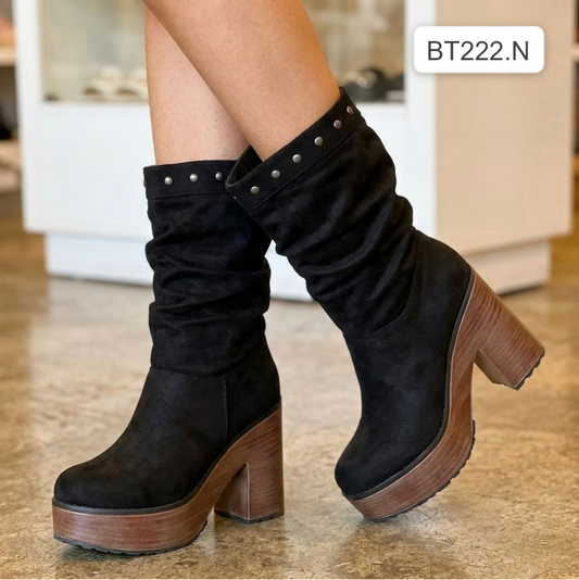 Bota Alta de Mujer Negra (BT222.N)