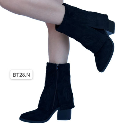 Bota de Mujer Alta Tipo Texana Negro (BT28.N)
