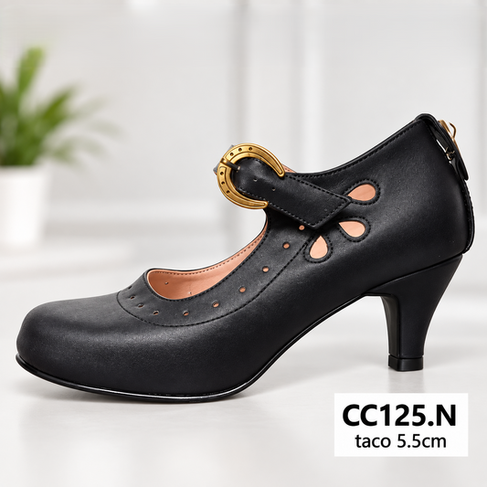 Zapato de Mujer Cueca Taco 5.5cm (CC125.N)