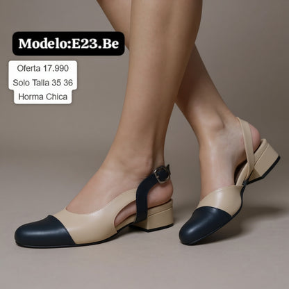 Zapato mujer blanco talon abierto (E23.BE)