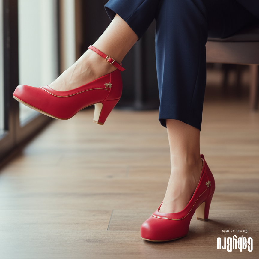 Zapatos de mujer bajitos Rojo (E5.RJ)