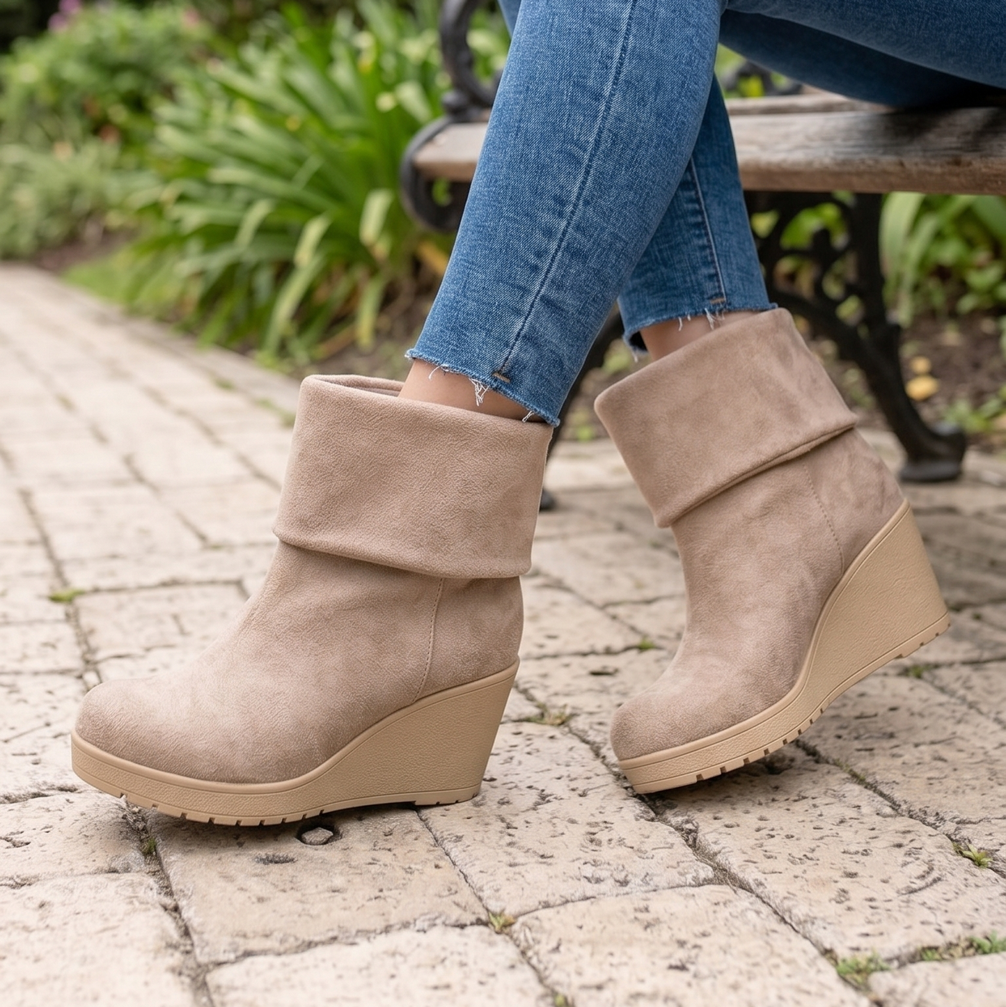 Botin Mujer Papa Gamuza Cuña (BA160.U)
