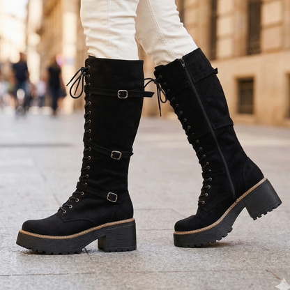 Bota de Mujer Alta Cordones (BT54.N)