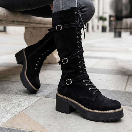 Bota de Mujer Alta Cordones (BT54.N)