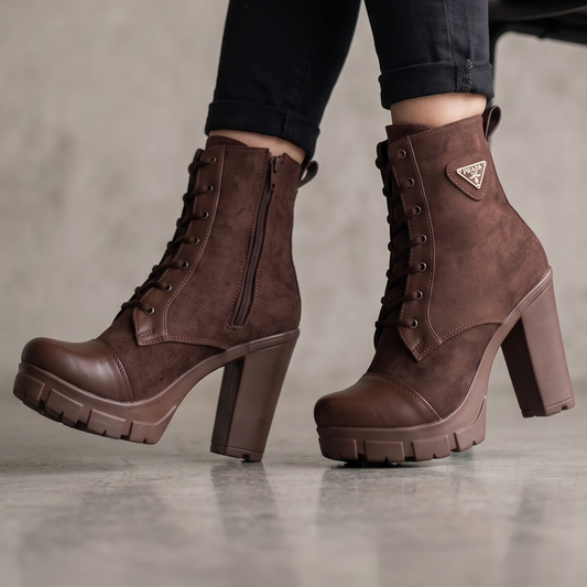Botin De Mujer Cafe Alto Liviano (BA121.CF)