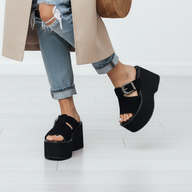 Sandalia de mujer negra (SL52.N)