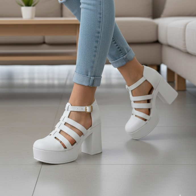 Sandalia de mujer Alta Calada dedos tapado (SL101.BL)