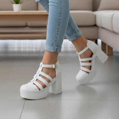 Sandalia de mujer Alta Calada dedos tapado (SL101.BL)