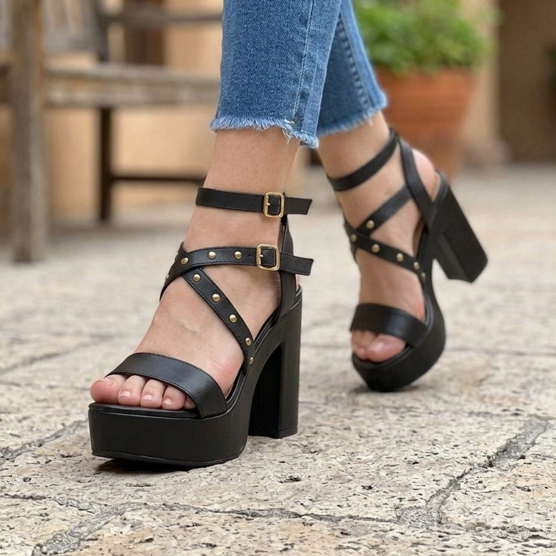 Sandalia Mujer Altas Cruzadas (SL93.E)