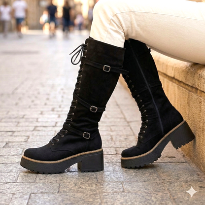 Bota de Mujer Alta Cordones (BT54.N)
