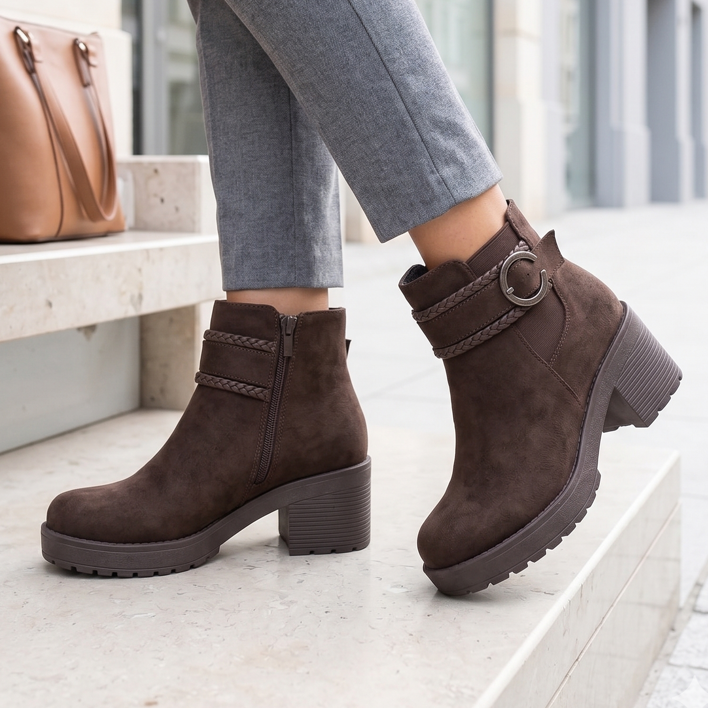 Botin De Mujer taco medio Cafe (BA42.MR)