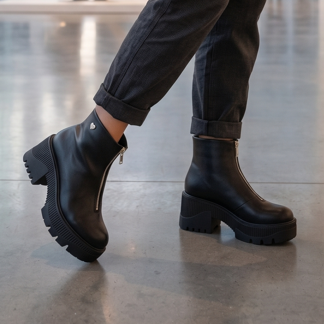 Botin de Mujer negra alto medio (BA117.N)