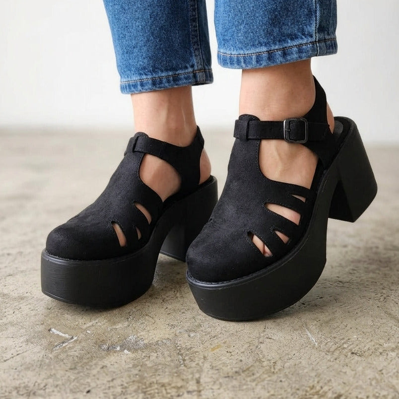 Sandalia de Mujer Negra Alta (SL170.N)