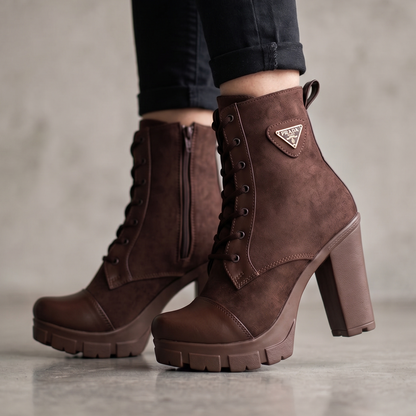 Botin De Mujer Cafe Alto Liviano (BA121.CF)