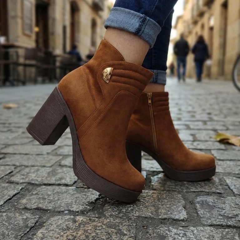 Botin de Mujer Camel alto (BA101.Ca)