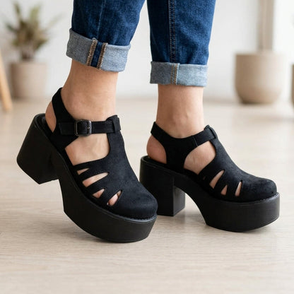 Sandalia de Mujer Negra Alta (SL170.N)