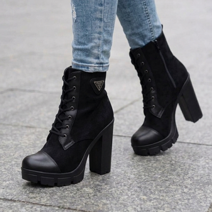 Botin De Mujer negro Alto Liviano (BA121.n)