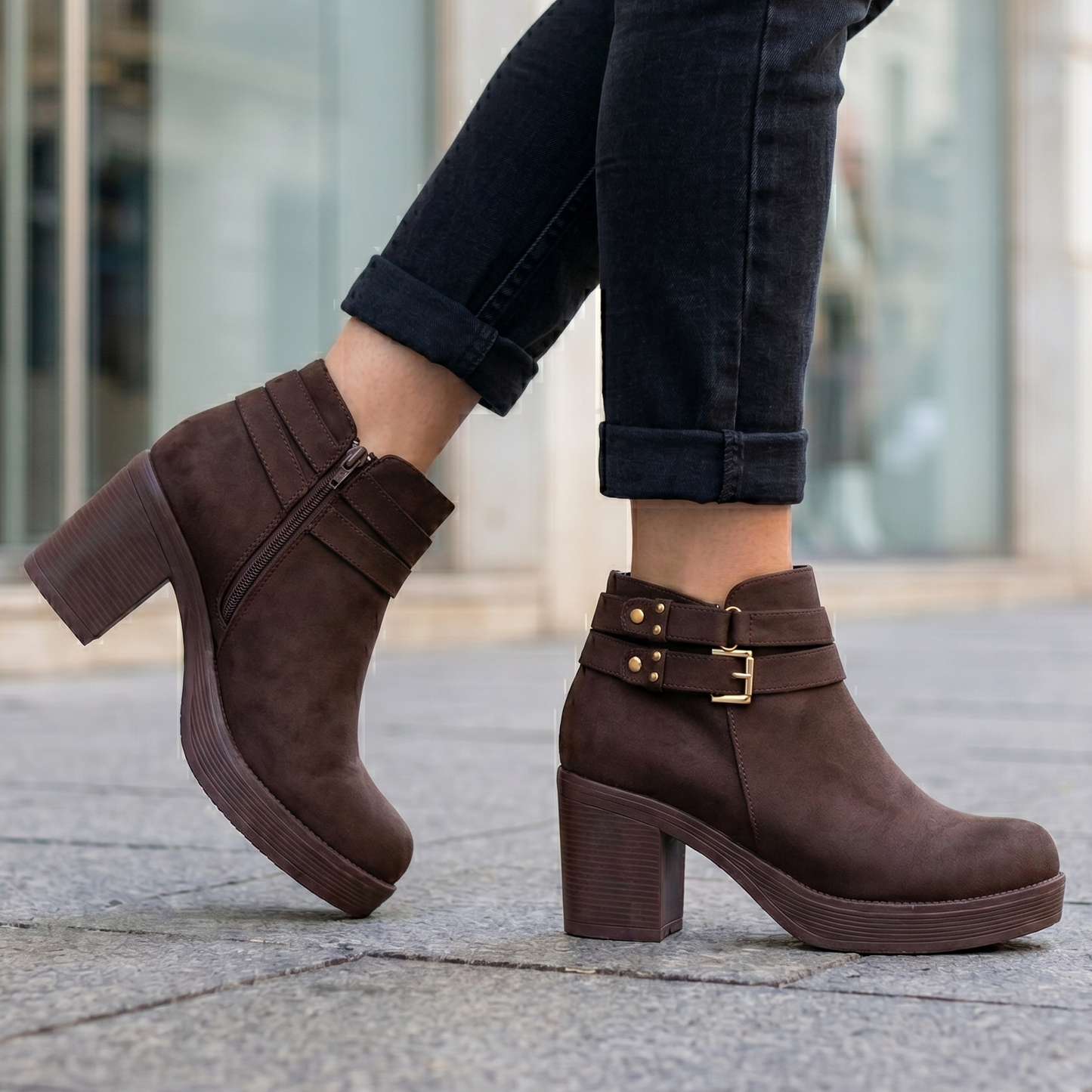 Botin de Mujer Cafe Gamuza (BA112.MR)