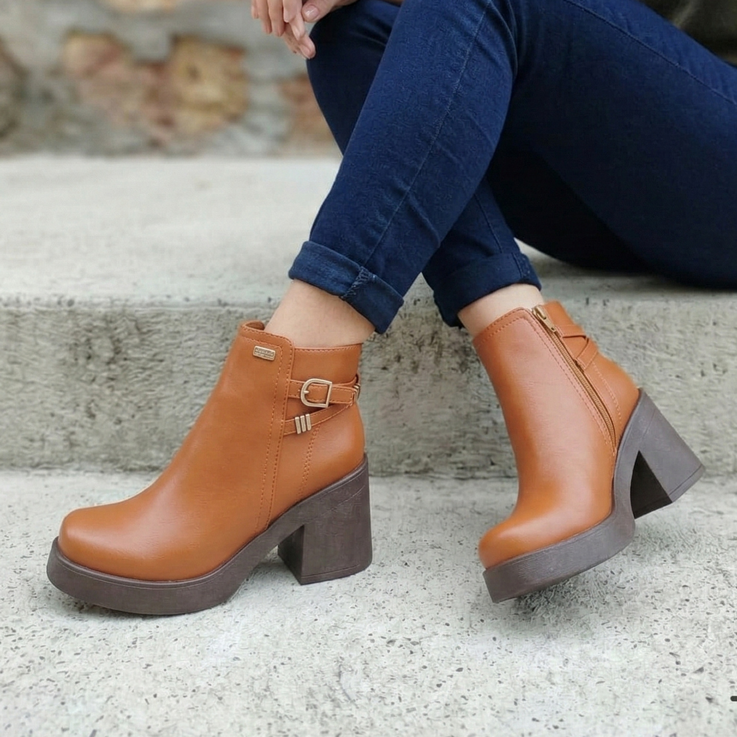 Botin De Mujer Camel (BA108.Ca)