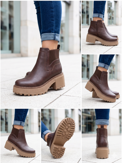 Botin De Mujer Medio Cafe (BA131.EF)