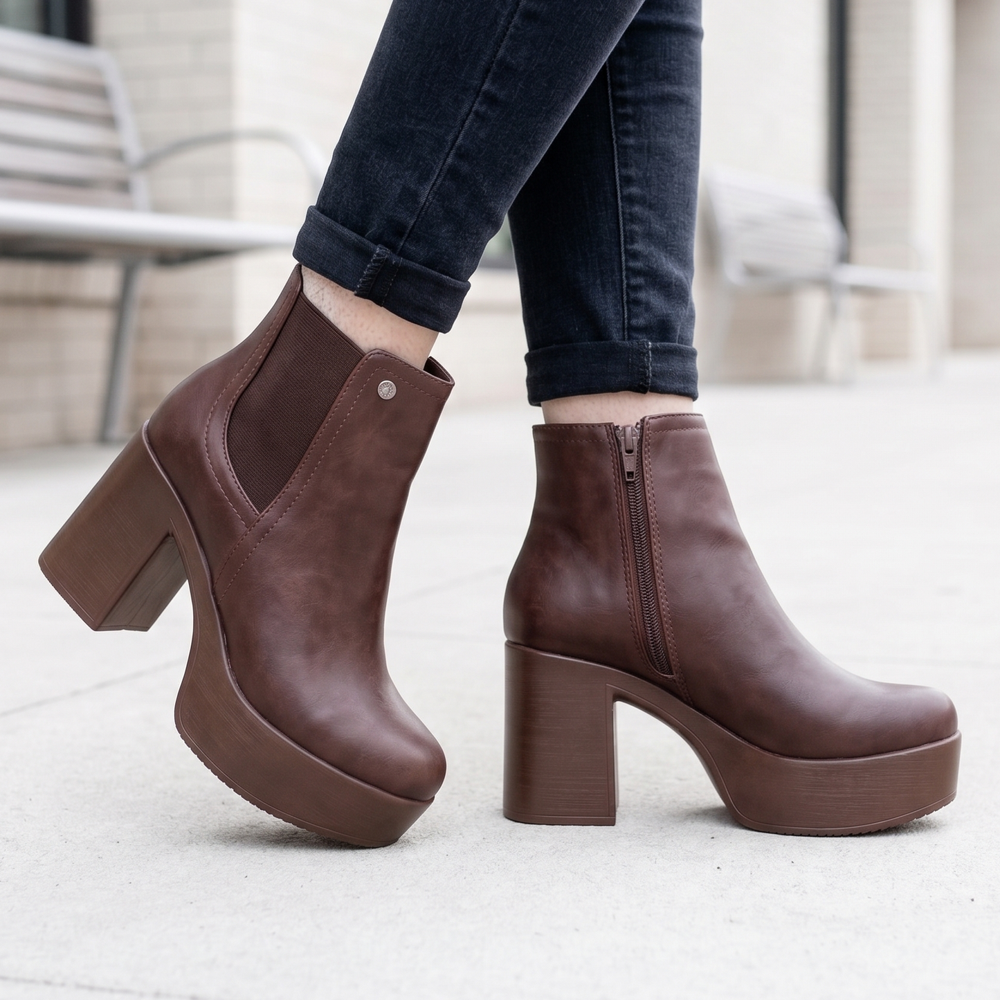 Botin De Mujer Alto Cafe (BA76.MR)