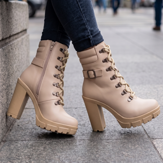 Botin de mujer Alto Beige Liviano (TC2.BE)