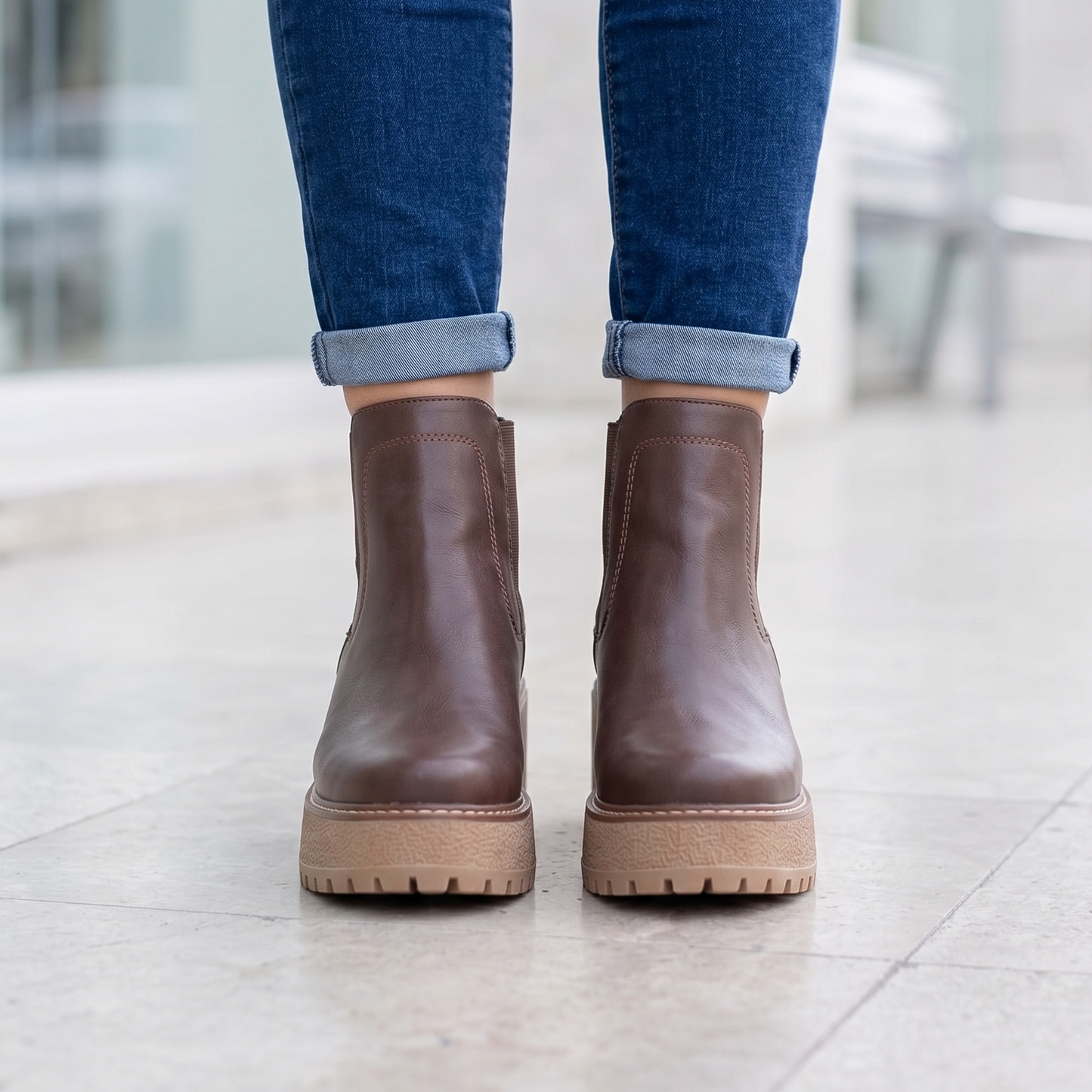 Botin De Mujer Medio Cafe (BA131.EF)